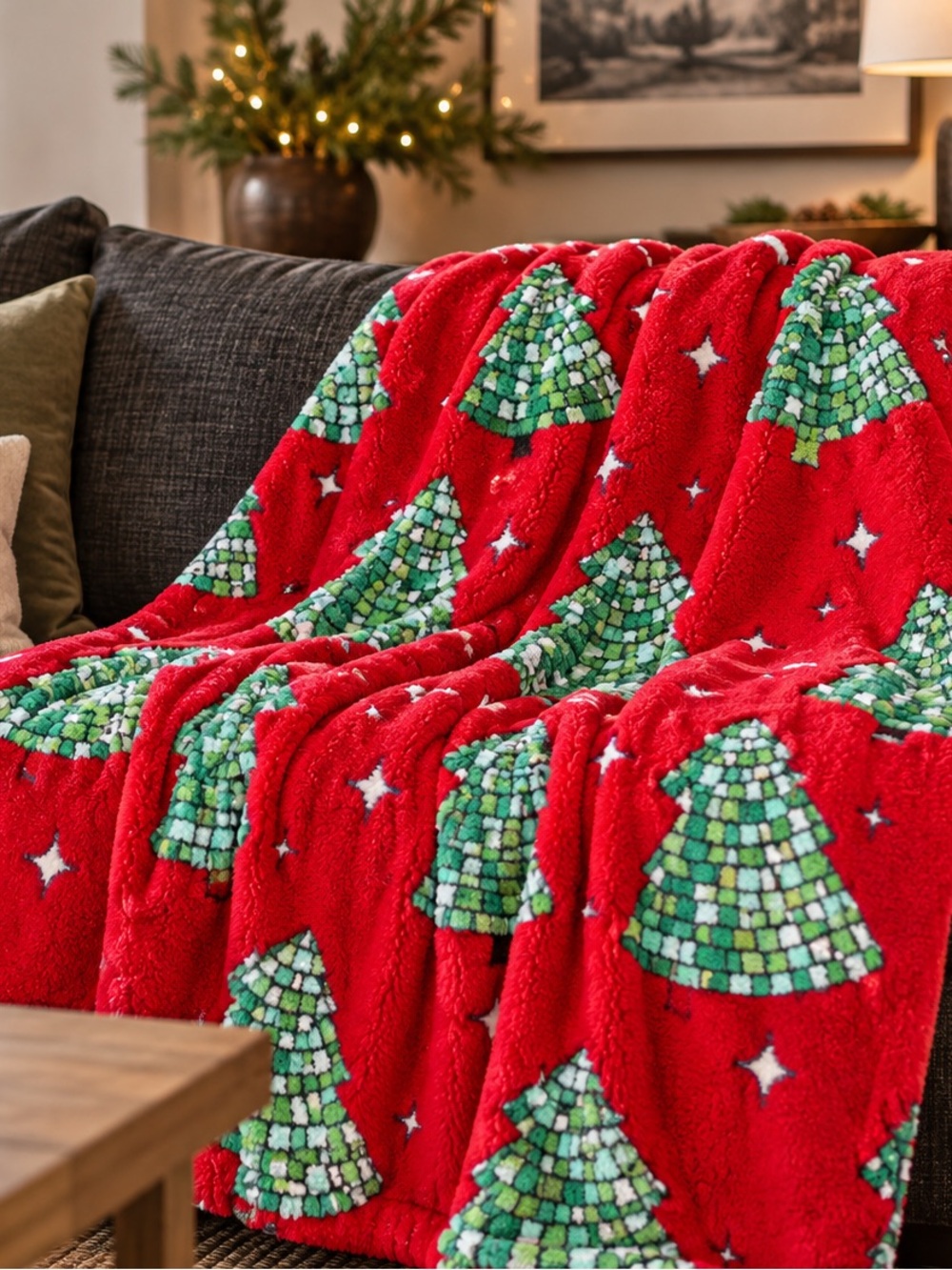 π²πͺ©Disco Tree Soft& Plush Holiday Blanket π²πͺ© NWT!